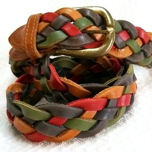 The Limited 90's Woven Rainbow Genuin Leather Belt